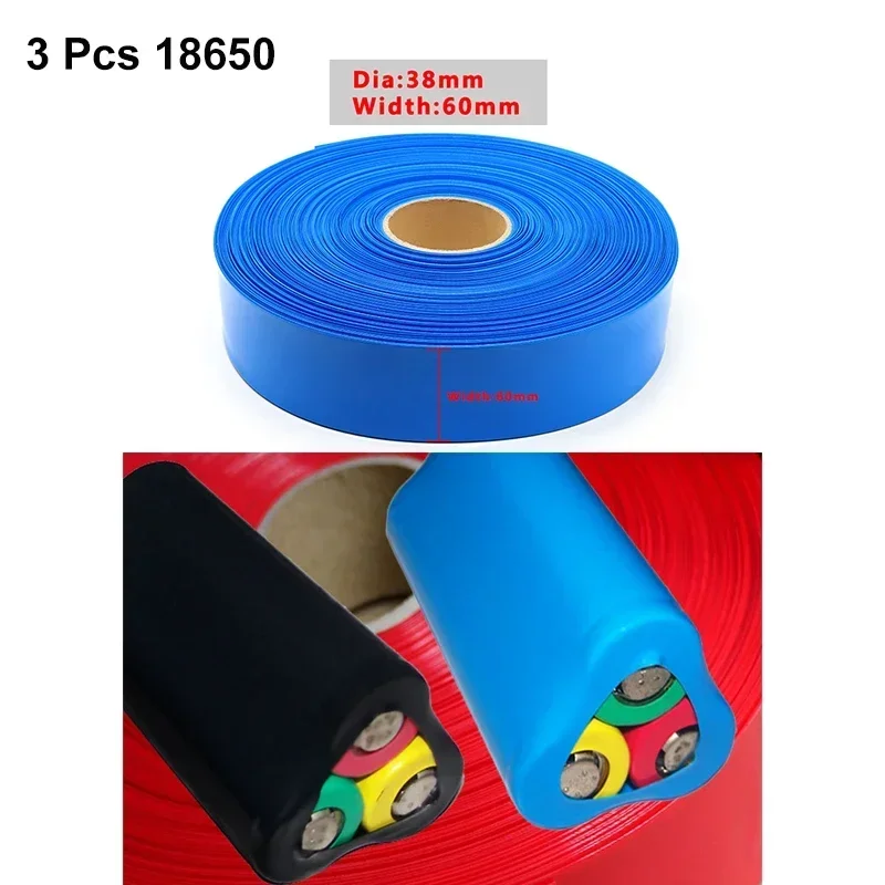 2/5/20/50M Battery Wraps 18650 Pack PVC Heat Shrink Tube Width 50~103mm Insulated Lithium Case Cable Sleeve Shrink Film Wrap