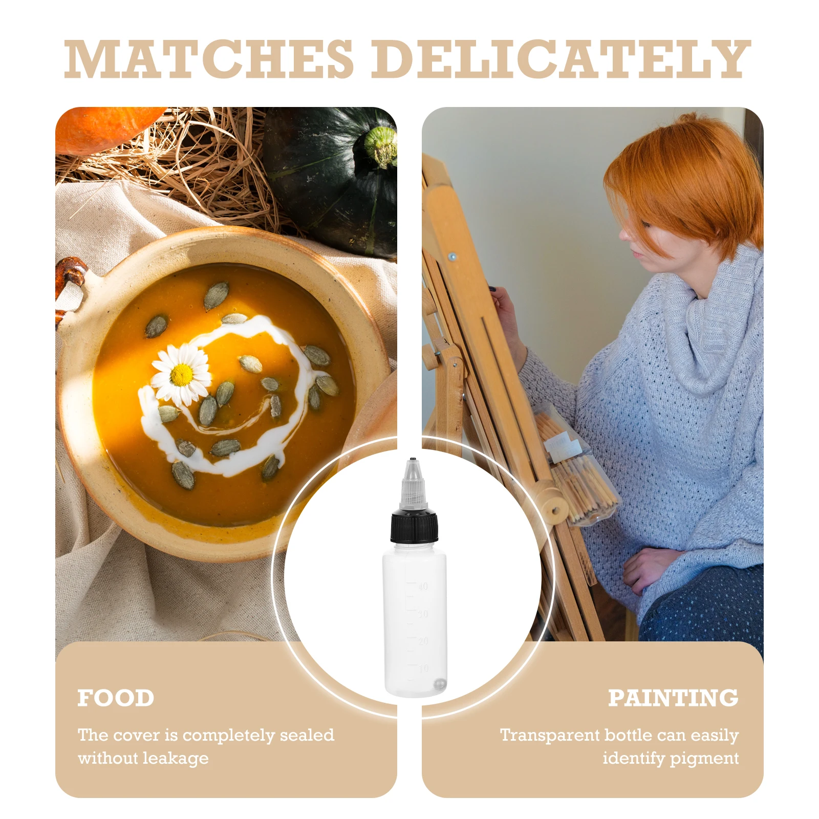 6 زجاجات قطارة بخ صغير من البلاستيك الأبيض أداة توزيع ألوان الطفل شفافة سهلة الاستخدام تحمل مختومة ولا تسرب #6