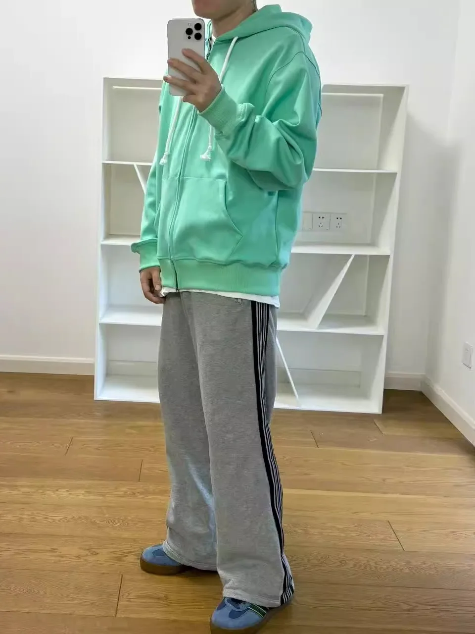 

BTTJOB LIONEL Mint een Cotton Hoodie Pure Cotton Sweatirt Straight Leg Zipper Faion Urban Casual Long Sve Youth Swea...