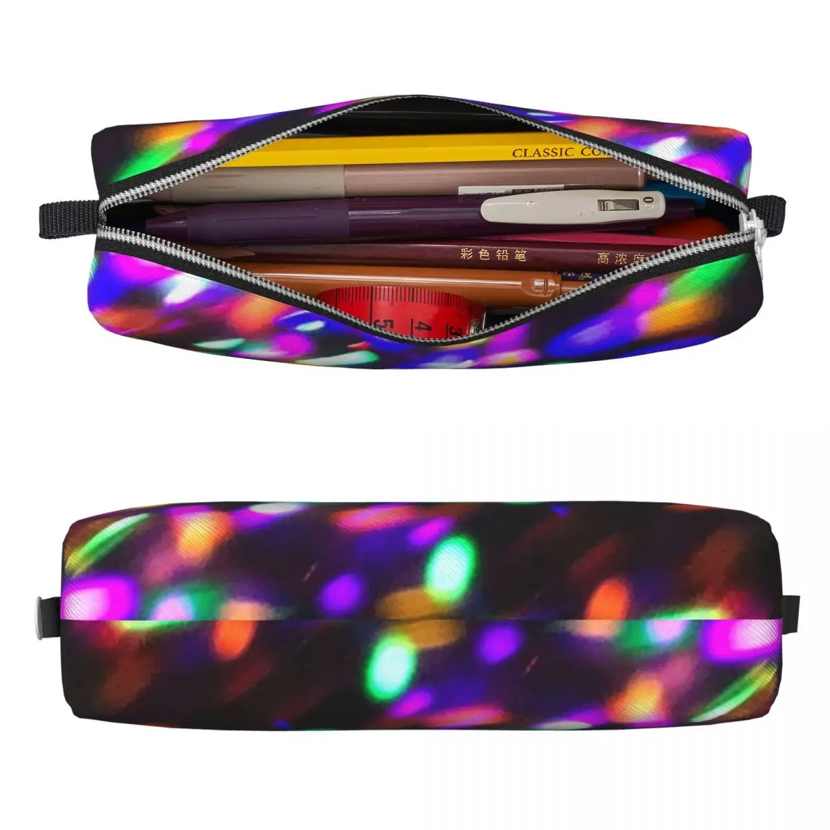 Psychedelic Print Pencil Case Colorful Lights Students Pen Box Design Back To School Pencil Cases Stationery Organizer Gift Idea