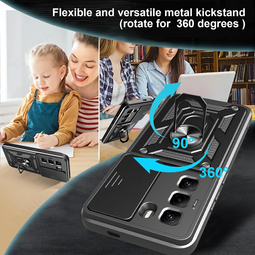 الشريحة عدسة درع Funda ل انفينيكس الساخن 60i 4G حالة المغناطيسي حلقة حامل حامل غطاء ل انفينيكس الساخن 50 5G 60 5G برو زائد 4G حالة #2