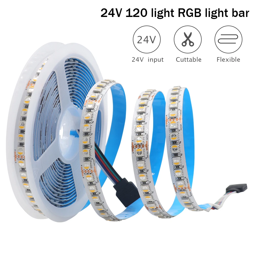 

5M 12V 24V LED Strip 4 IN 1 RGBCW RGBWW LED Tape Diode 60 108 120Leds/m 5050 RGB LED Lights for TV Backlight Room Decoration