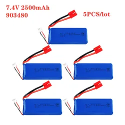 5 pz/lotto 2S 7.4V 2500mAh 903480 40C batteria Lipo per batteria Quadrocopter Syma X8C X8W X8G