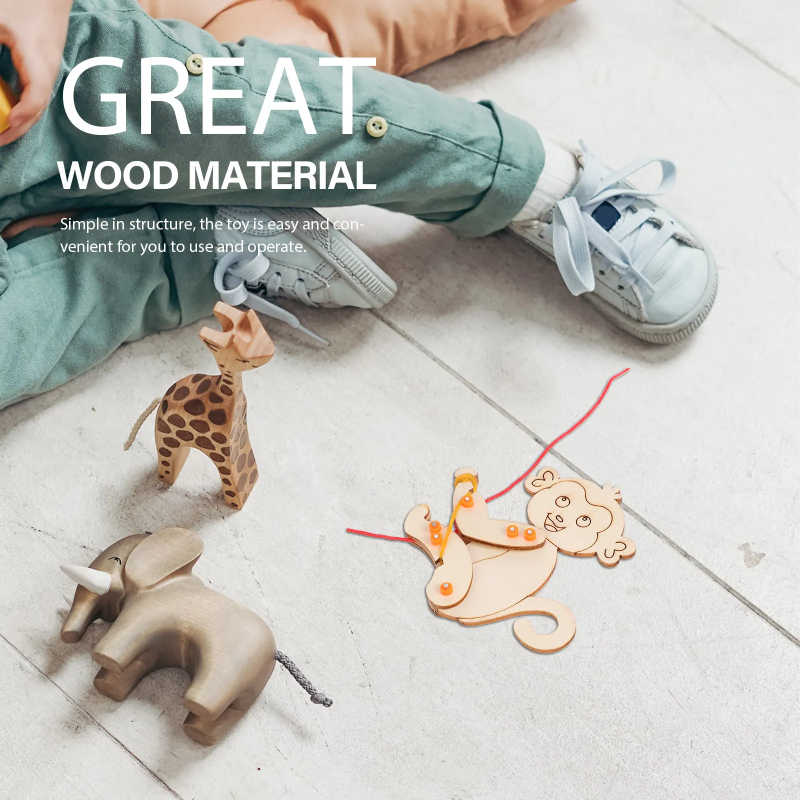 Wooden Monkey Rope Climbing Toy Set – DIY STEM Learning Activity for Kids, Enhances Structure & Imagination