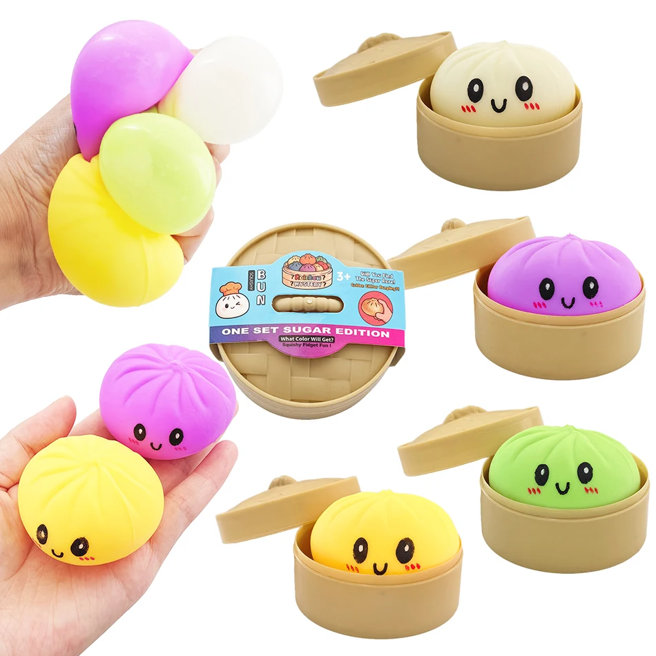 

Mini Dumpling Squishies Cute Colorful Bun Toy Slow Rising Stress Relief Fidget Toy for Adults Anti-Anxiety Gift
