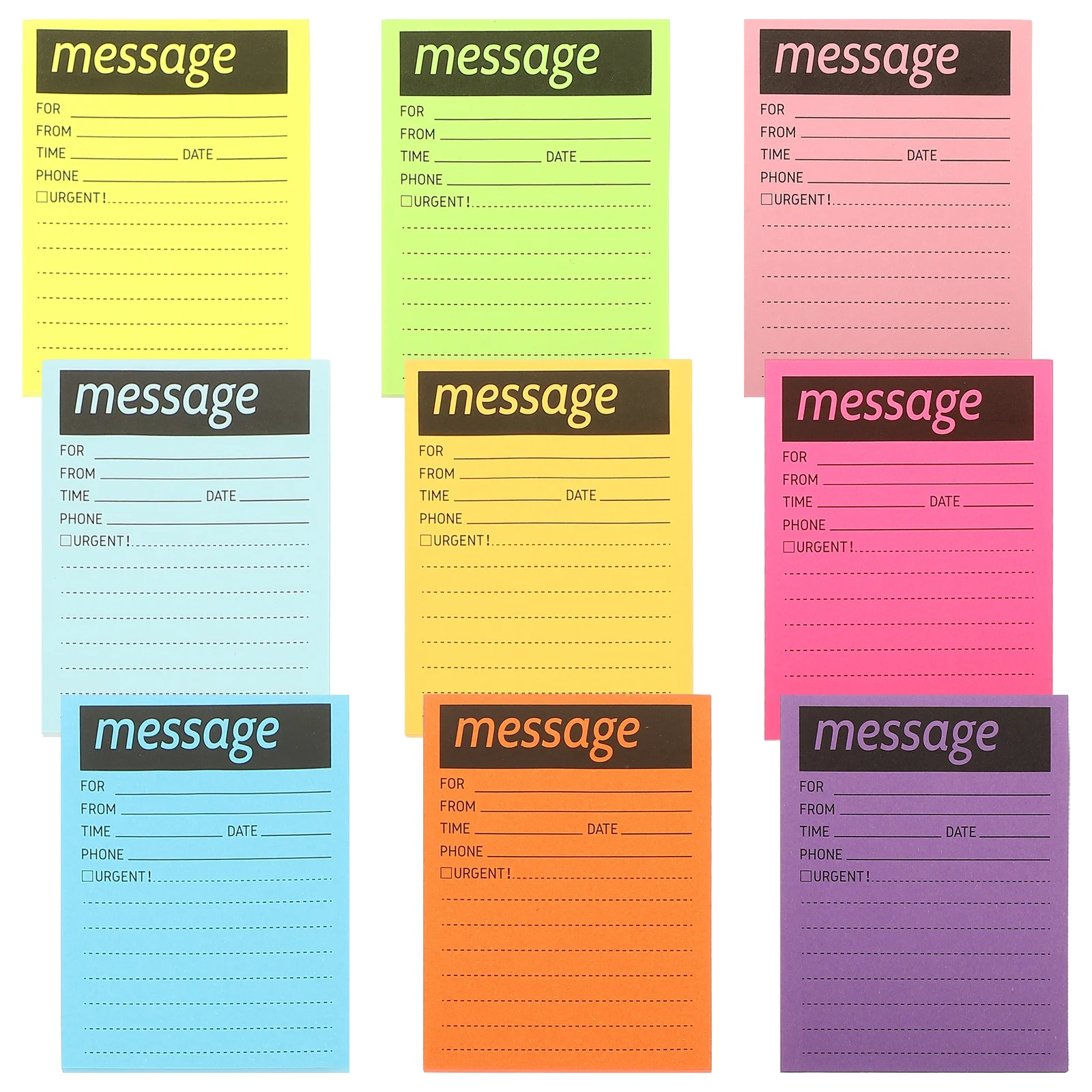 

9 Books Colorful Message Pads Multi-Function Memo Stickers Daily Use Office School Household Portable Note Stickers