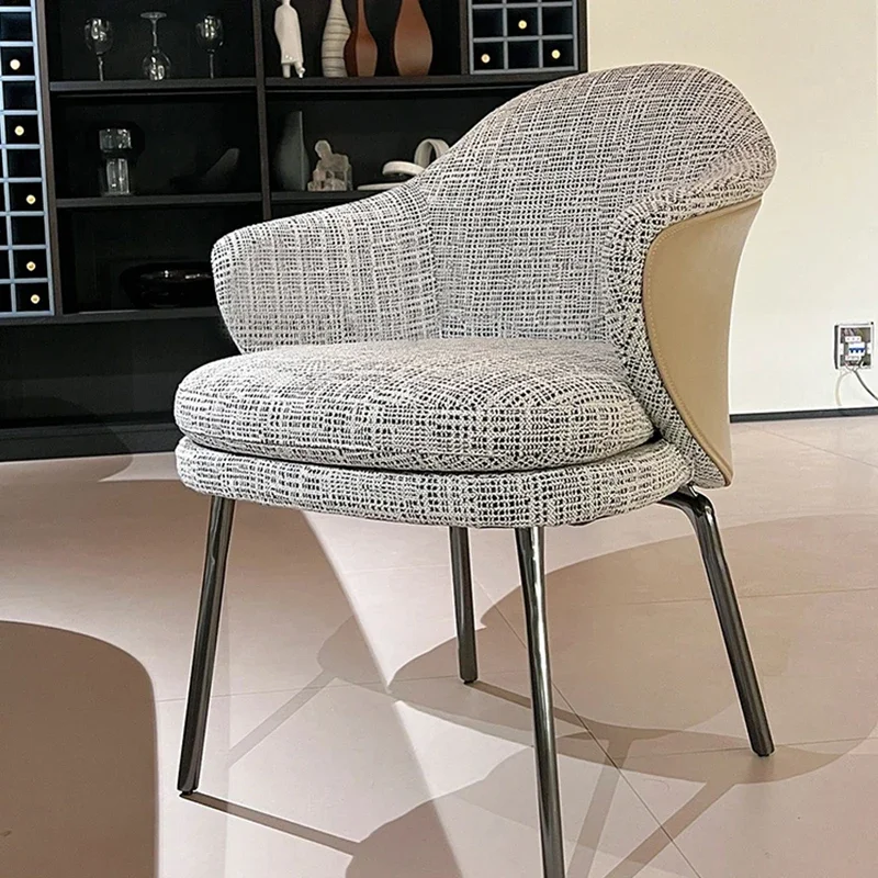 

Kitchen Furniture Chairs Luxury Design Dining Room Chaise Salle Manger Pack Chair Cotton Linen Fabric Living Table Set Metal