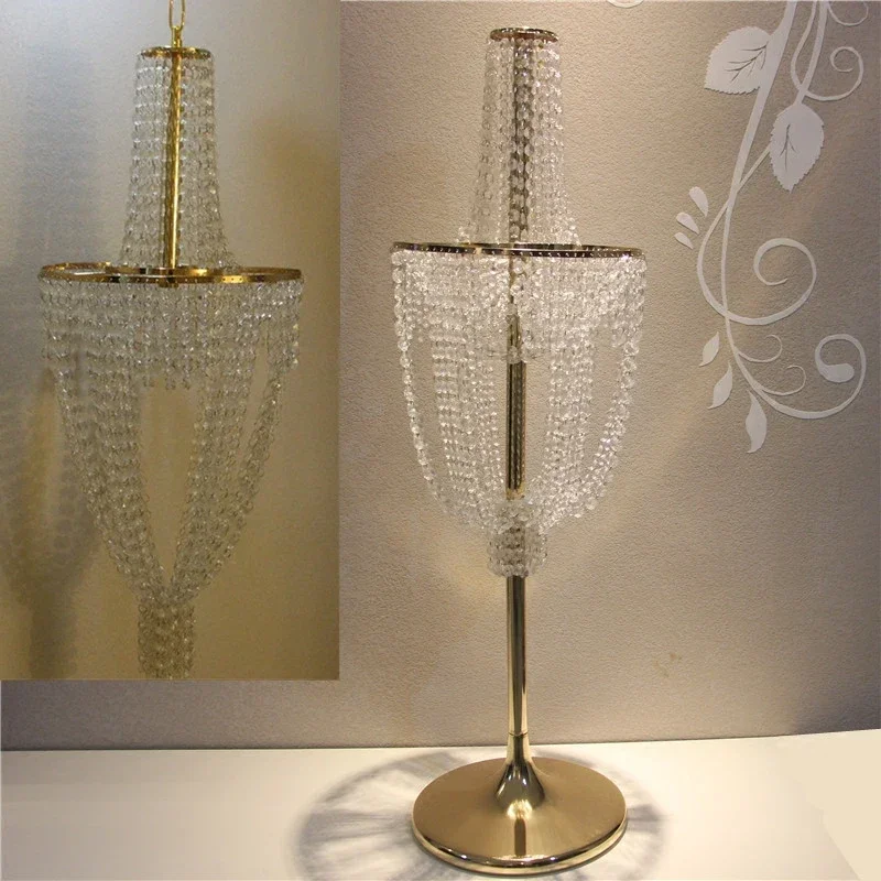 

2019 candlestick model new wedding dual-purpose wedding props crystal bead curtain road guide ceremony pavilion ceiling decorati