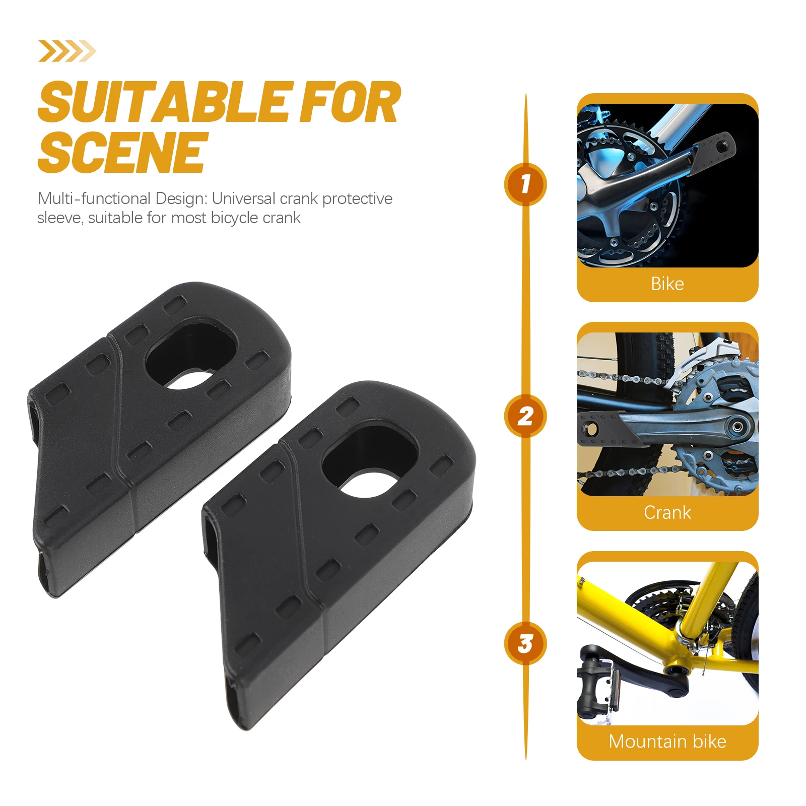 

Black Bike Arm Protector Universal Bicycle Crank Sleeve Case Replacement Parts Mountain Bike Crank Protectors Anti Slip Design