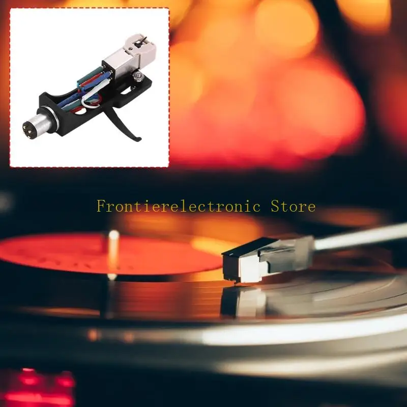 G8DB Headshell Replacement Unit for Record Player Service, Prewired 4 Contact Design, Finger Lift, Black Body, 7.5 Assembly Part
