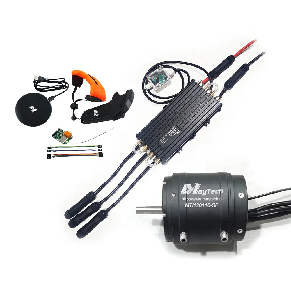 Electric Surfboard Kit 120116 Watercooled Motor + 500A Waterproof ESC + 1905WF Remote for Electric Motorized Boat