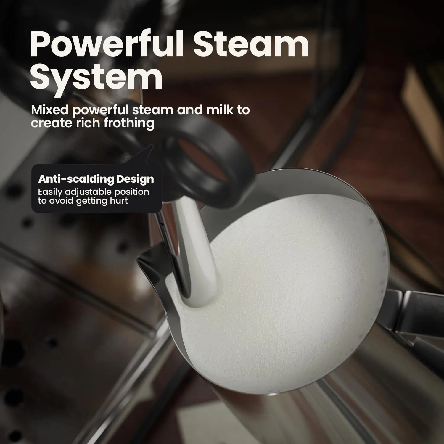 ماكينة اسبريسو - ماكينة صنع القهوة 20 بار مع عصا بخار رغوية: ماكينة صنع اسبريسو شبه أوتوماتيكية مدمجة بقدرة 1450 وات مع عرض قابل للإزالة بقدرة 35 أونصة