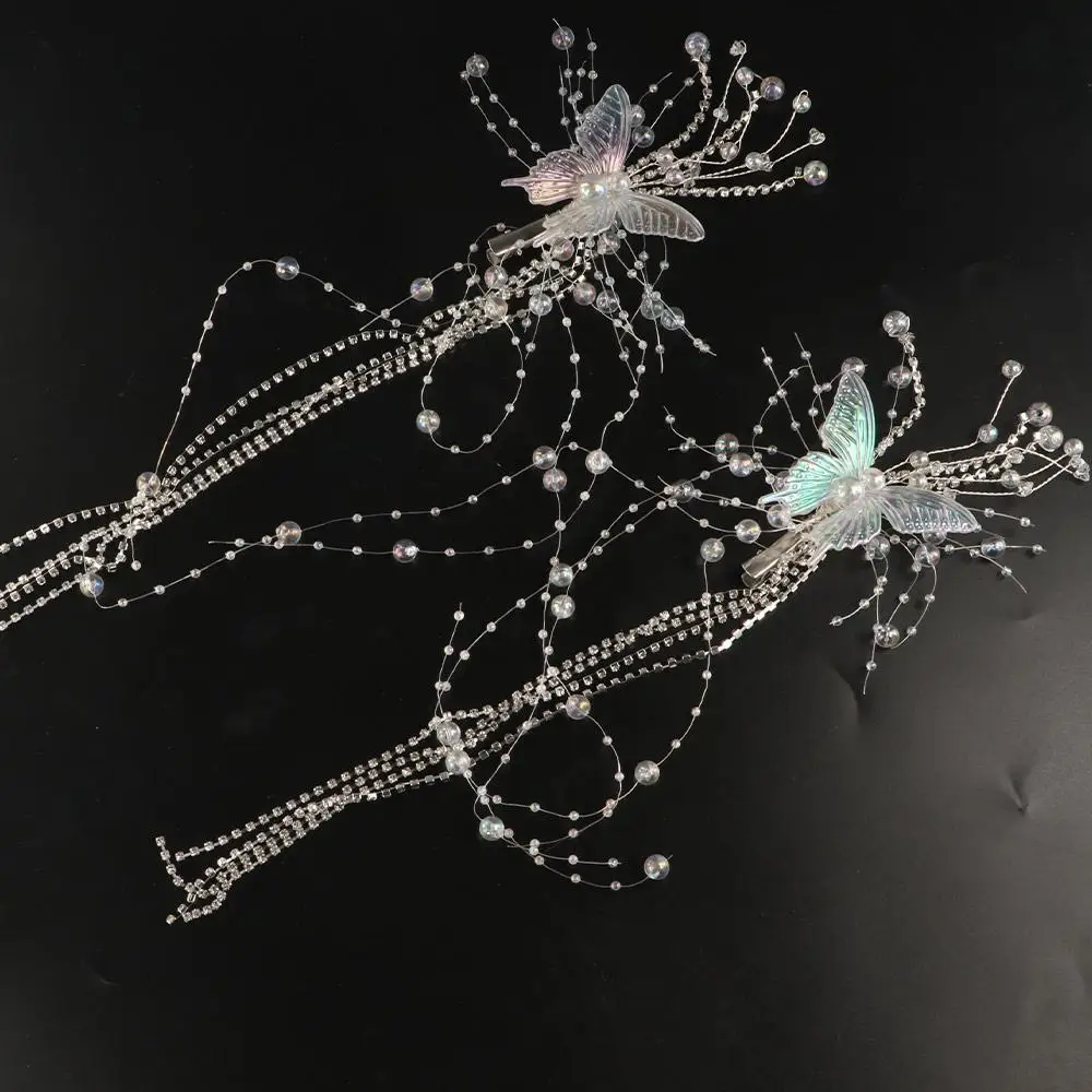 Delicate Superfairy Butterfly Fairy Hair Accessories Sweet Fashion Bridal Headwear Temperament Elegant Butterfly Hair Clip Girls