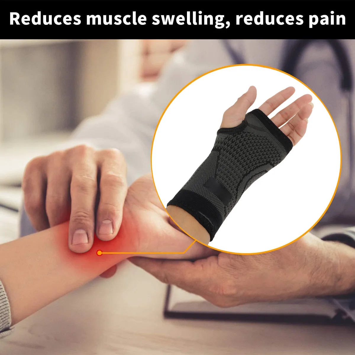 

2pcs Compression Sleeve Breathable Moisture Wicking Sweat Proof Sports Wrist Support For Gym Running Basketball Volleyball Wrist