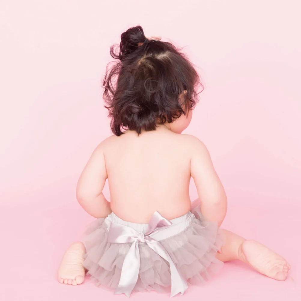 

Baby Lantern Pants Tutu Skirt For Newborn Toddlers Tulle Layers Soft Elastic Waist Easy Wash Lightweight Gray