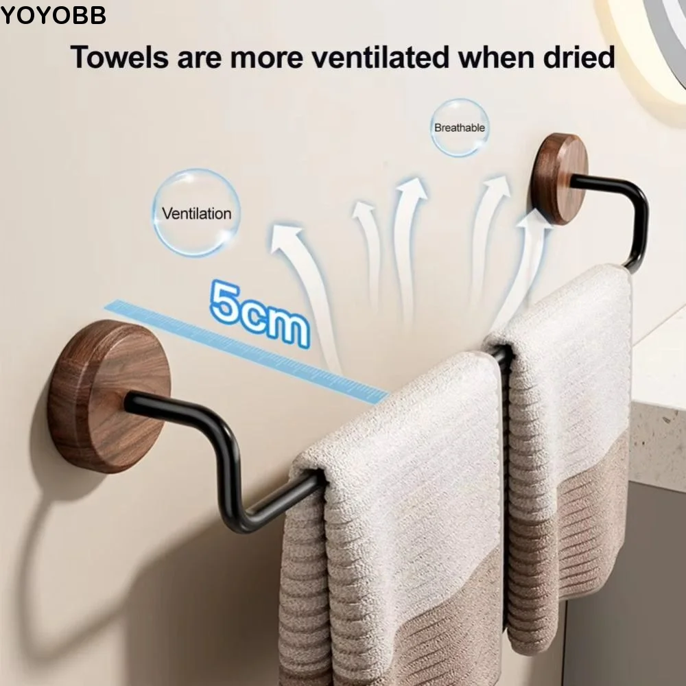 Modern Style Wall Mounted Towel Holder Anti-Rust Simple Installation Bathroom Towel Hanger Single Bar Space Saving