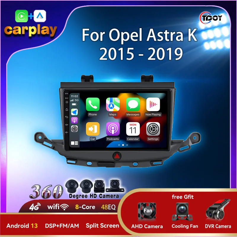 Car Radio For Opel Astra K 2015 - 2019 Autoradio Multimedia Automotive Android Auto Carplay Bluetooth Wireless Car Radio Video