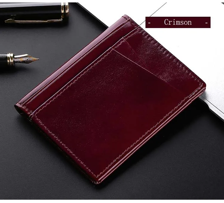 YUECIMIE Männer Minimalistischen Schlank Karte Halter Echtes Leder Karte Brieftasche Schlanke Linie Dünne Mini Kleine Rfid Passport Id Karte Halter Männlich – Detail 14