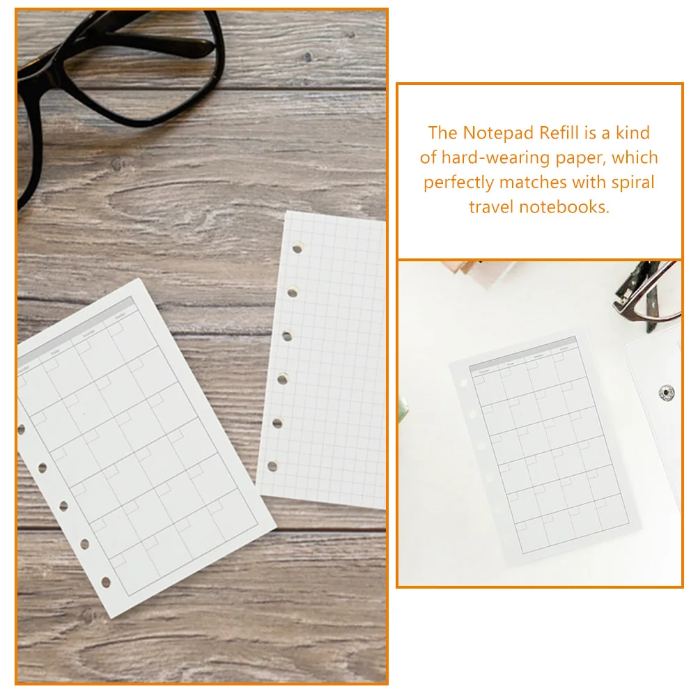 

2 set 2 Sets A7 Refill Binder Inserts Scrapbook Notebook Replaceable Loose Leaf Notepad Refill Smooth Writing Paper For Students