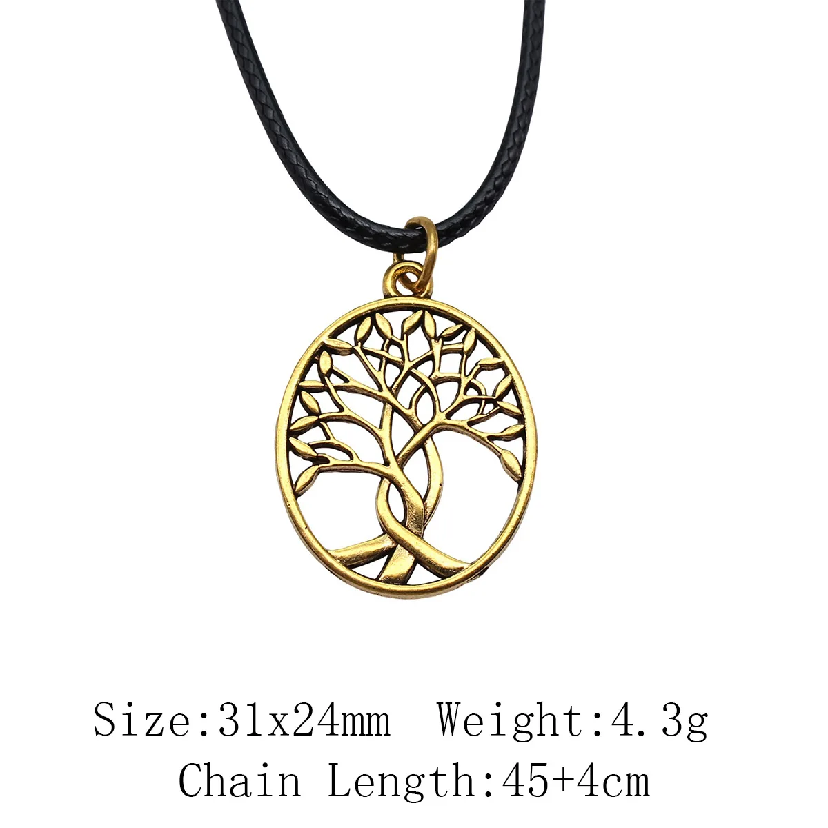 Father'S Day Necklace Leather Chain 45Cm Tree Of Life Tree Accessories For Bracelets Necklaces & Pendants