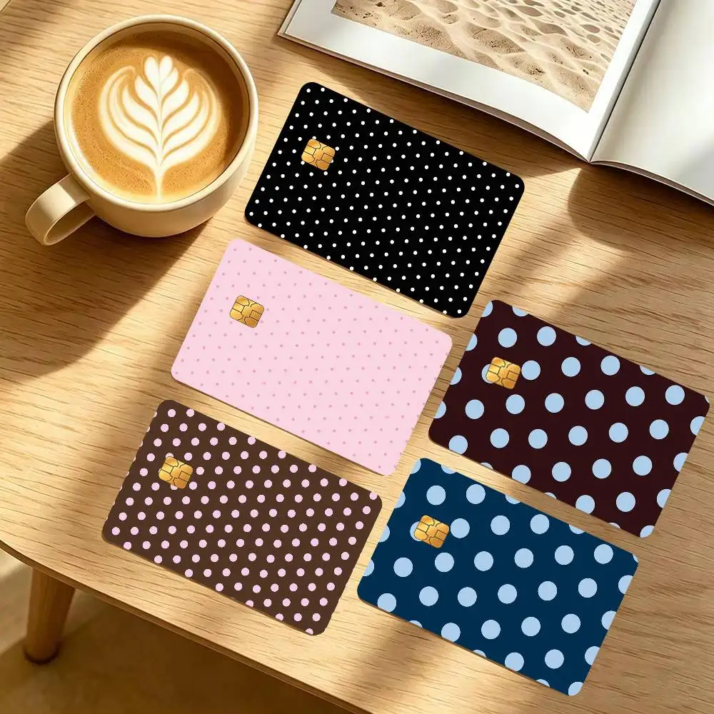 Glitter Polka Dot Serie  Spend or Save Funny Shell Ultra Thin No Fade Sticker Cover Film for Debit Credit Card