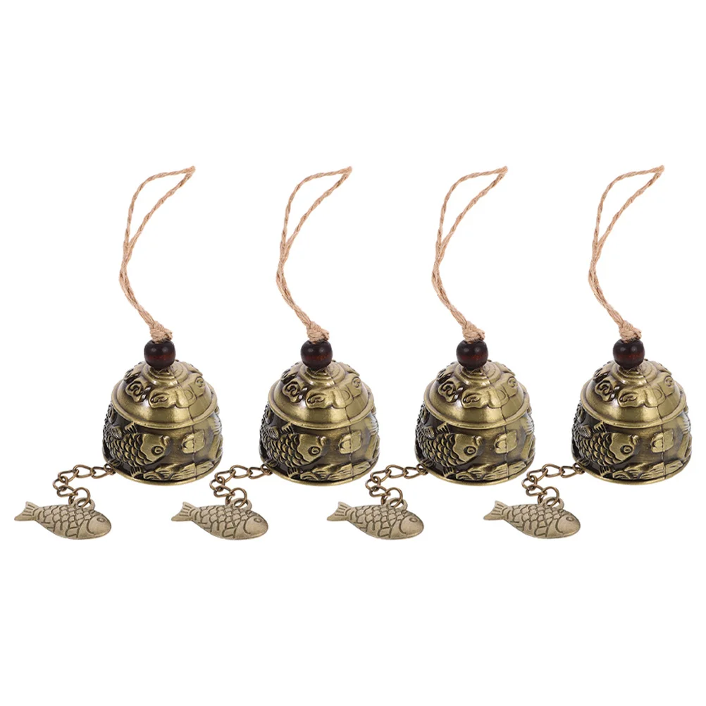 

4Pcs Metal Wind Chimes Small Rustic Bells for Crafting Home Decor Car Pendant Vintage Bell Ornament Fengshui Wind Chimes