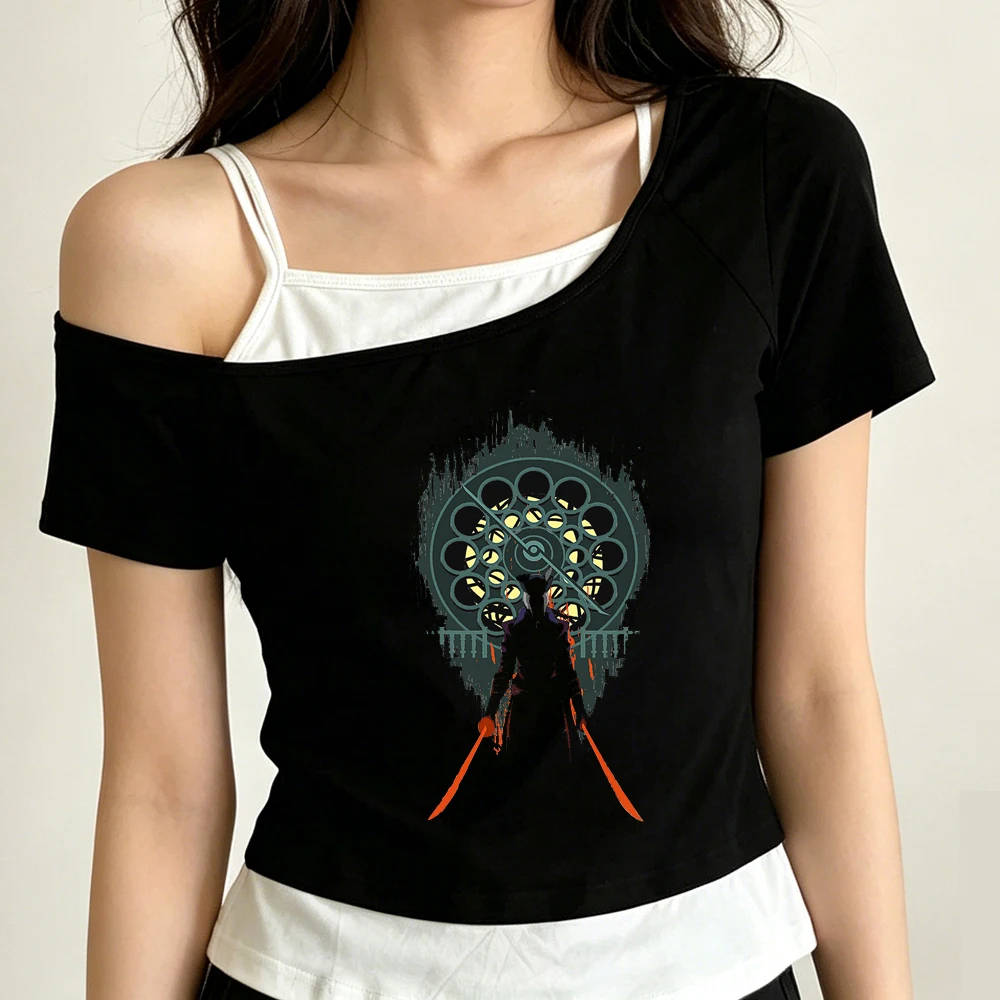 Bloodborne cropped top women jojifuku y2k vintage summer cheap t shirt meme manga scene  goth