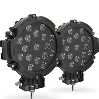 2 luces LED redondas para todoterreno de 7 pulgadas y 51W, luz de conducción puntual de 5100LM, luz antiniebla para techo de parachoques, apta para barco, Jeep, ATV, SUV