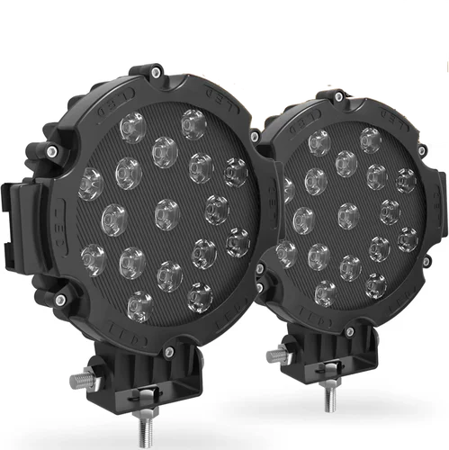 Imagen 1 del producto 2 luces LED redondas para todoterreno de 7 pulgadas y 51W, luz de conducción puntual de 5100LM, luz antiniebla para techo de parachoques, apta para barco, Jeep, ATV, SUV
