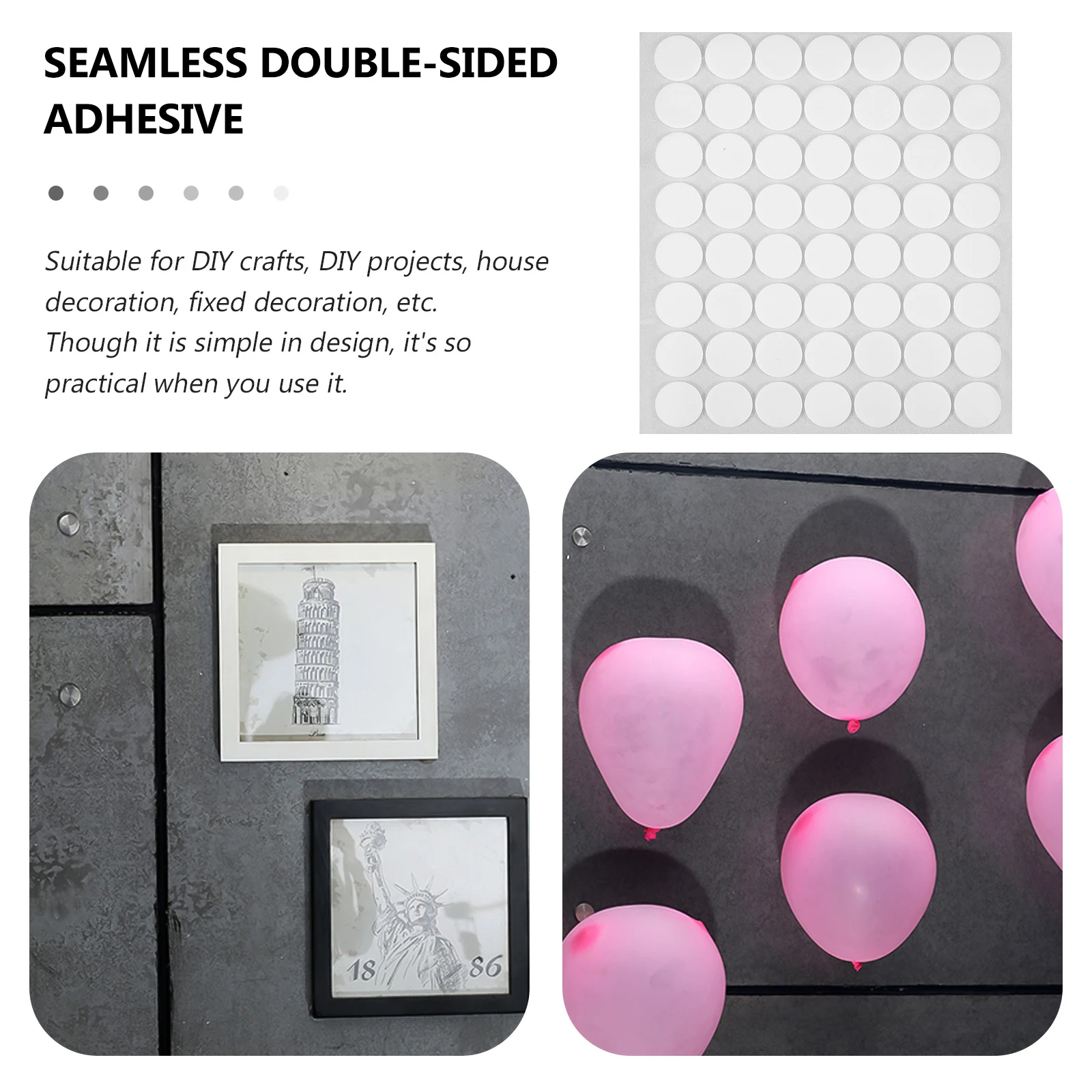 

18 Sheets Double Sided Adhesive Tape White Foam Eva Craft Stickers Sponge Art Supplies Gifts Posters Pictures DIY