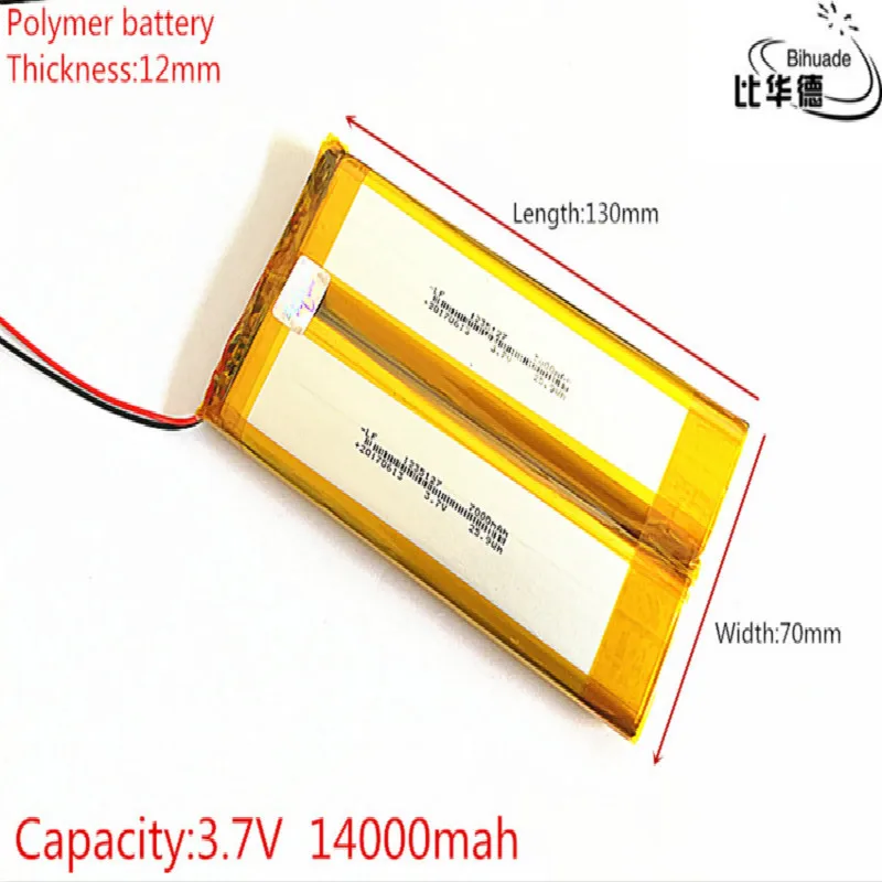 Size 1270130 3.7V 14000mAh Lithium polymer Battery with Protection Board For Tablet