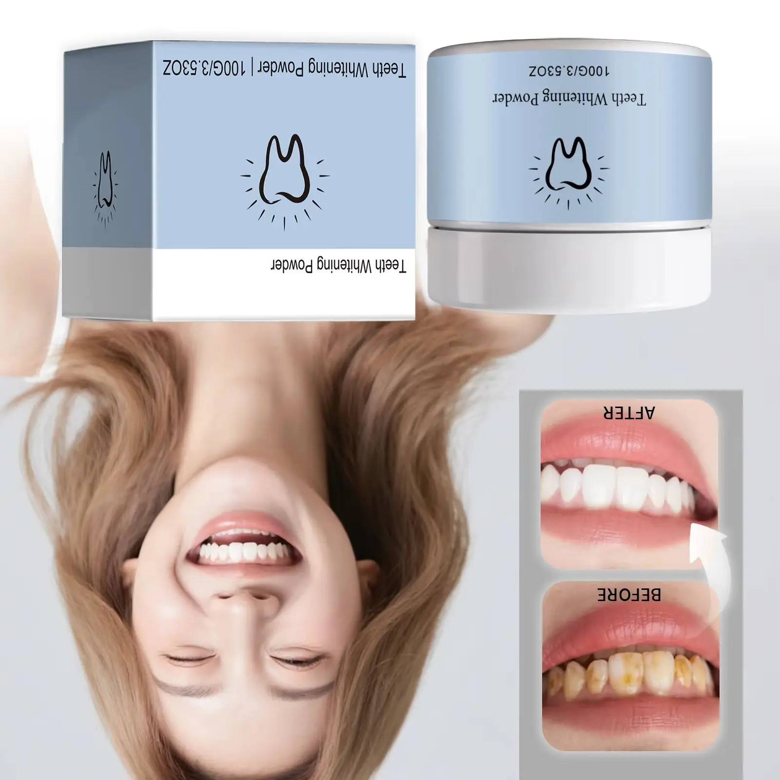 Teeth Whitening Powder Freshen Your Breath Protect Tooth Enamel Relieve Sensitivity Gentle Oral Care Daily Care 100g/50gboxed
