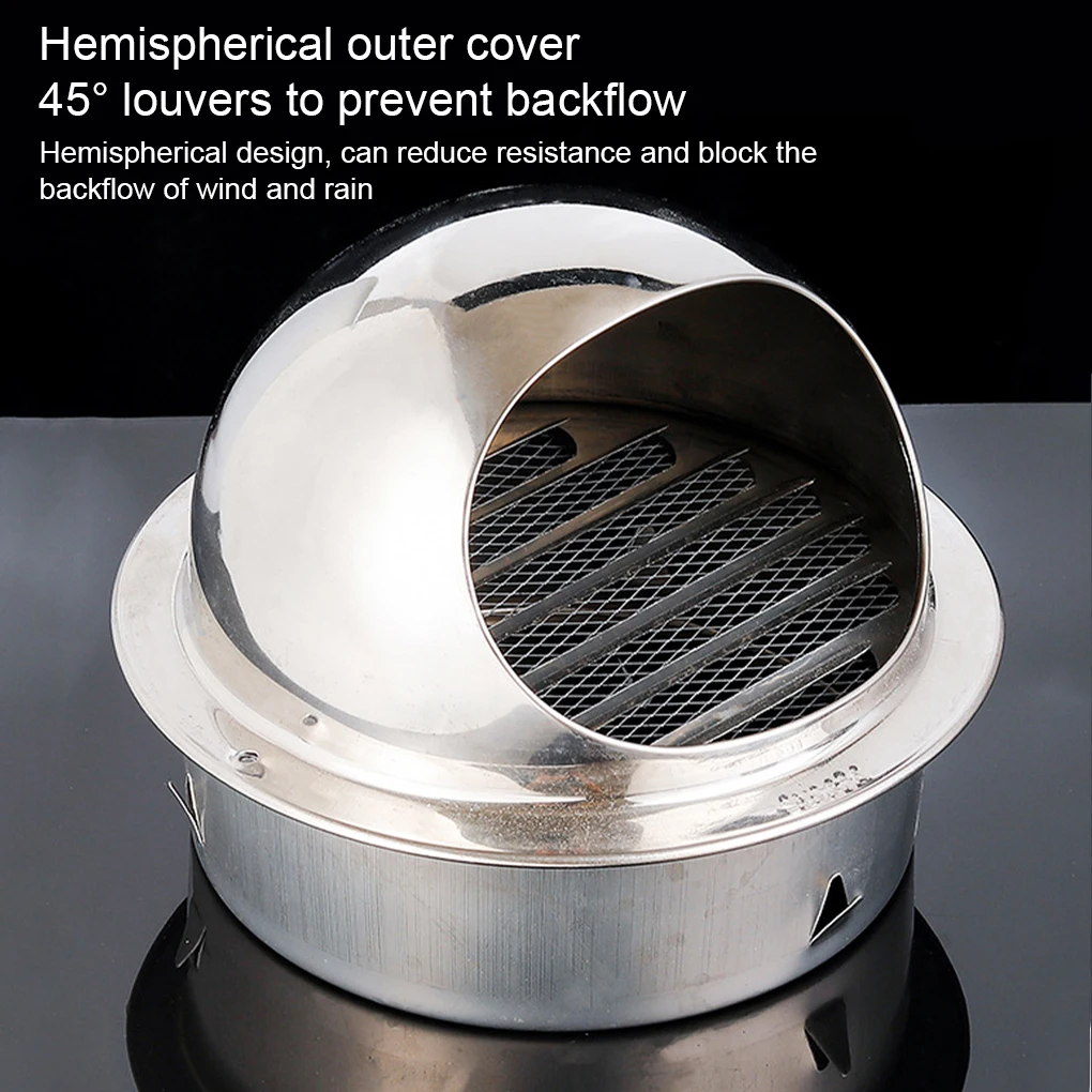 Silver Customizable Ventilation Grille For A Personalized Appearance Convenience Rustproof Windproof Cover Exhaust Hood 60