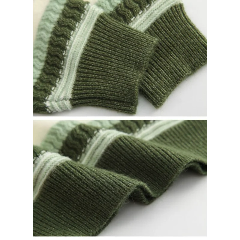 เสื้อสเวตเตอร์ไหมพรมลายทางแบบสวม คอกลม แฟชั่น ทรงหลวม สไตล์ลำลอง สำหรับผู้หญิง