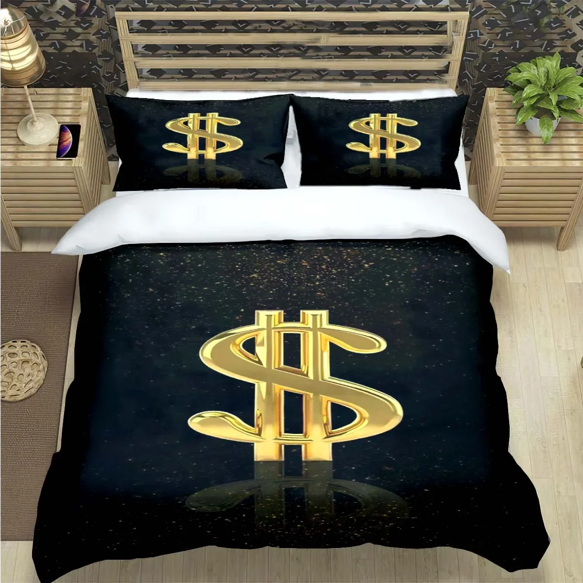 

2025 Fashion 3D Funny Money Dollar Print Bedding Sets Bed Supplies Set Duvet Cover Bed Comforter Set Bedding Set Luxury Gift
