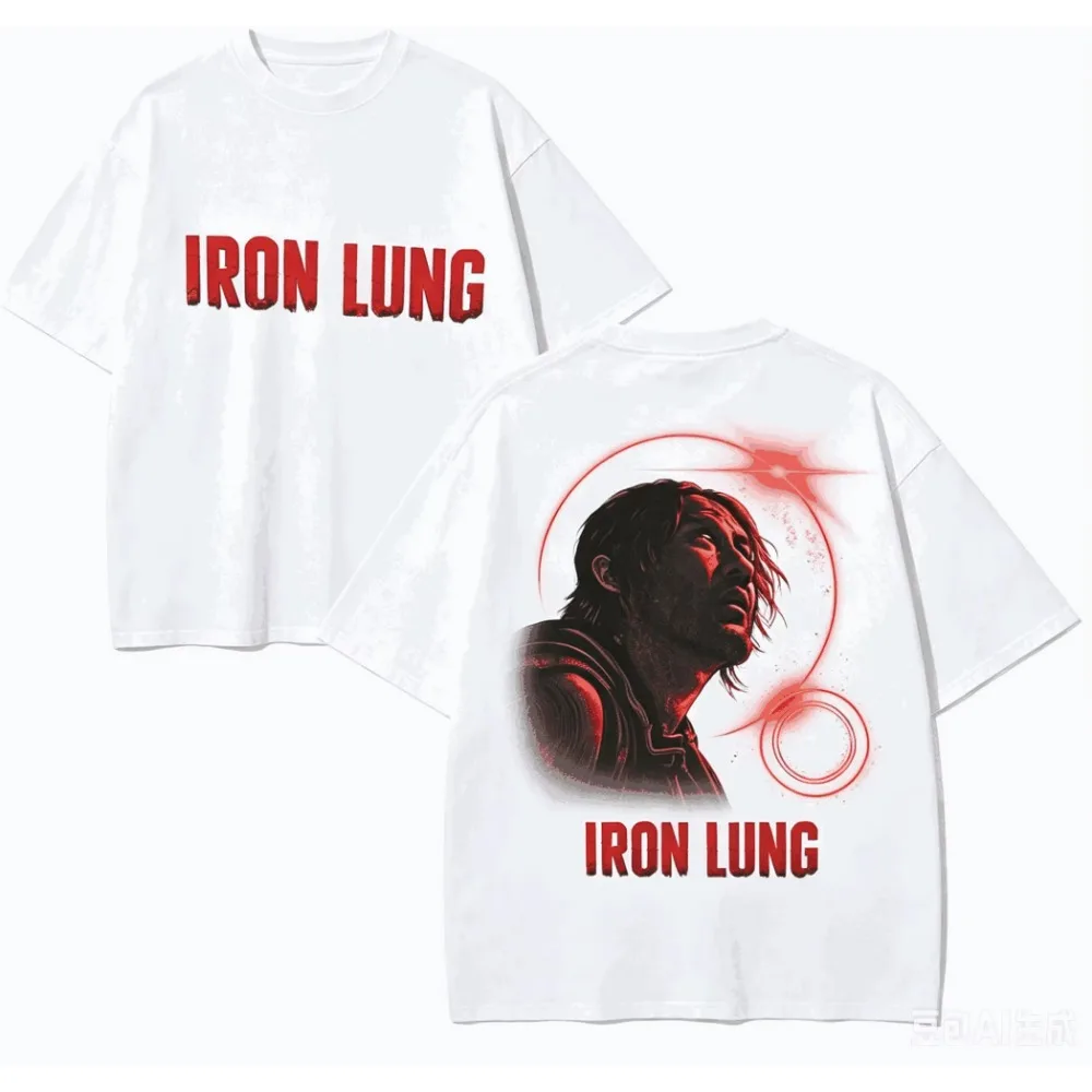 Iron Lung Anime Graphic T‑shirt Unisex Vintage Washed Cotton Oversized Harajuku High Street Retro Casual Tops