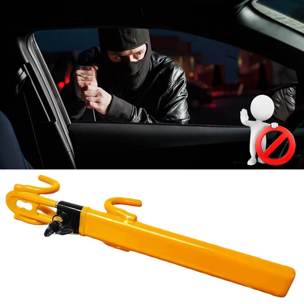 

Замок на руль с двумя ключами, замок на колесо автомобиля, универсальный замок на колесо для автогрузовика, фургона, внедорожника