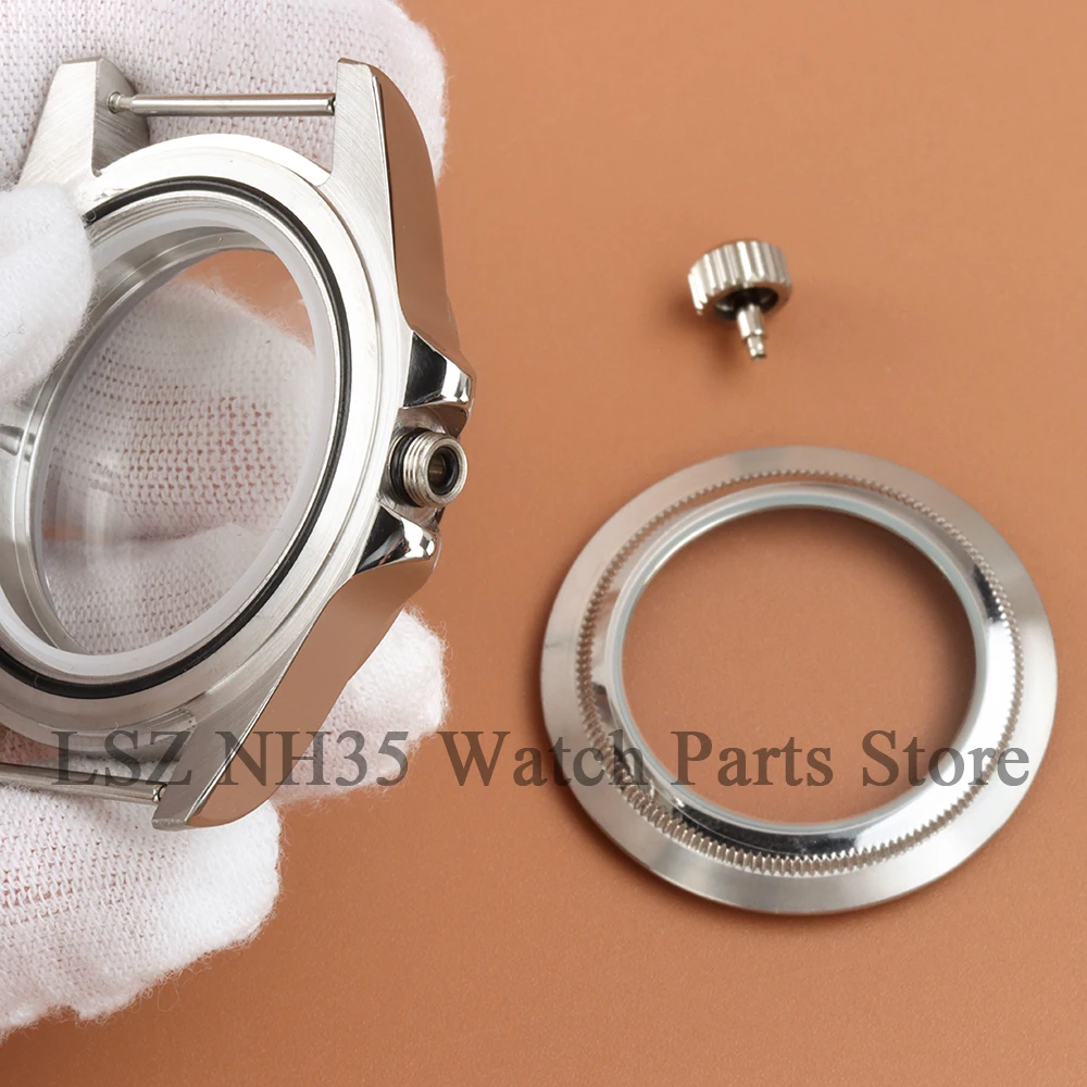 ل NH35 39 مللي متر EXP 24 ساعة GMT الصلب الحافة ساعة الحال بالنسبة NH34 NH35 NH36 حركة 28.5 مللي متر الهاتفي الياقوت الزجاج حافظة ساعة أجزاء