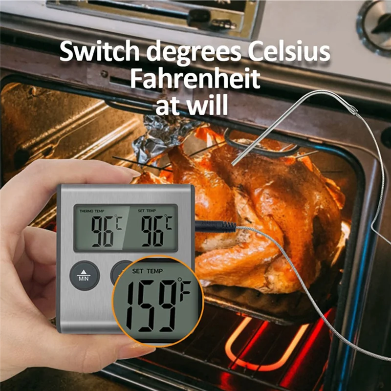 -ABGQ Kitchen Digital Thermometer BBQ Oven Meat Grill Function Heat Meter Home Baking Household Cooking Temp