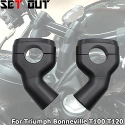 Motorcycle Accessories Handlebar Clamp Spacer Handlebar lift LC 25mm For Triumph Bonneville T100 T120 Bobber Black 2017-2024