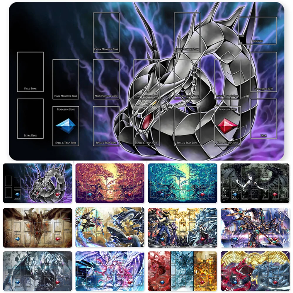 HOT OCG Playmat Blue-eyes Ultimate Dragon Dark Magician Duel Monsters Playmats Compatible for YuGiOh TCG + Free Bag - ygo (20)