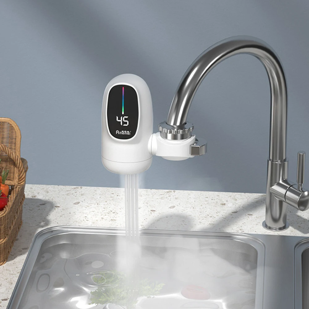 

Kitchen Home Connected Quick Heating Faucet, Three Seconds Heating Kitchen Bathroom Basin Faucet Instantaneous Water Heater
