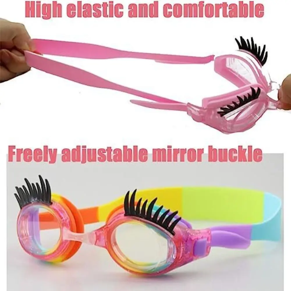 Silicone Children Eyelash Swimming Goggles Cute Waterproof Anti-fog Swimming Goggles PC HD Eyelash Goggles