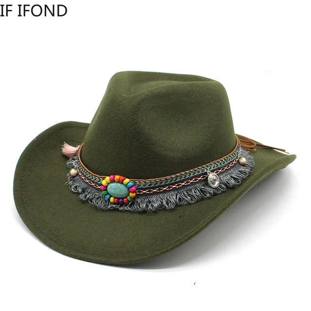 2024 Western Cowboy Hat For Men Women Solid Color Jazz Montana Sombrero Hombre Cap Rozmiar 56-58cm