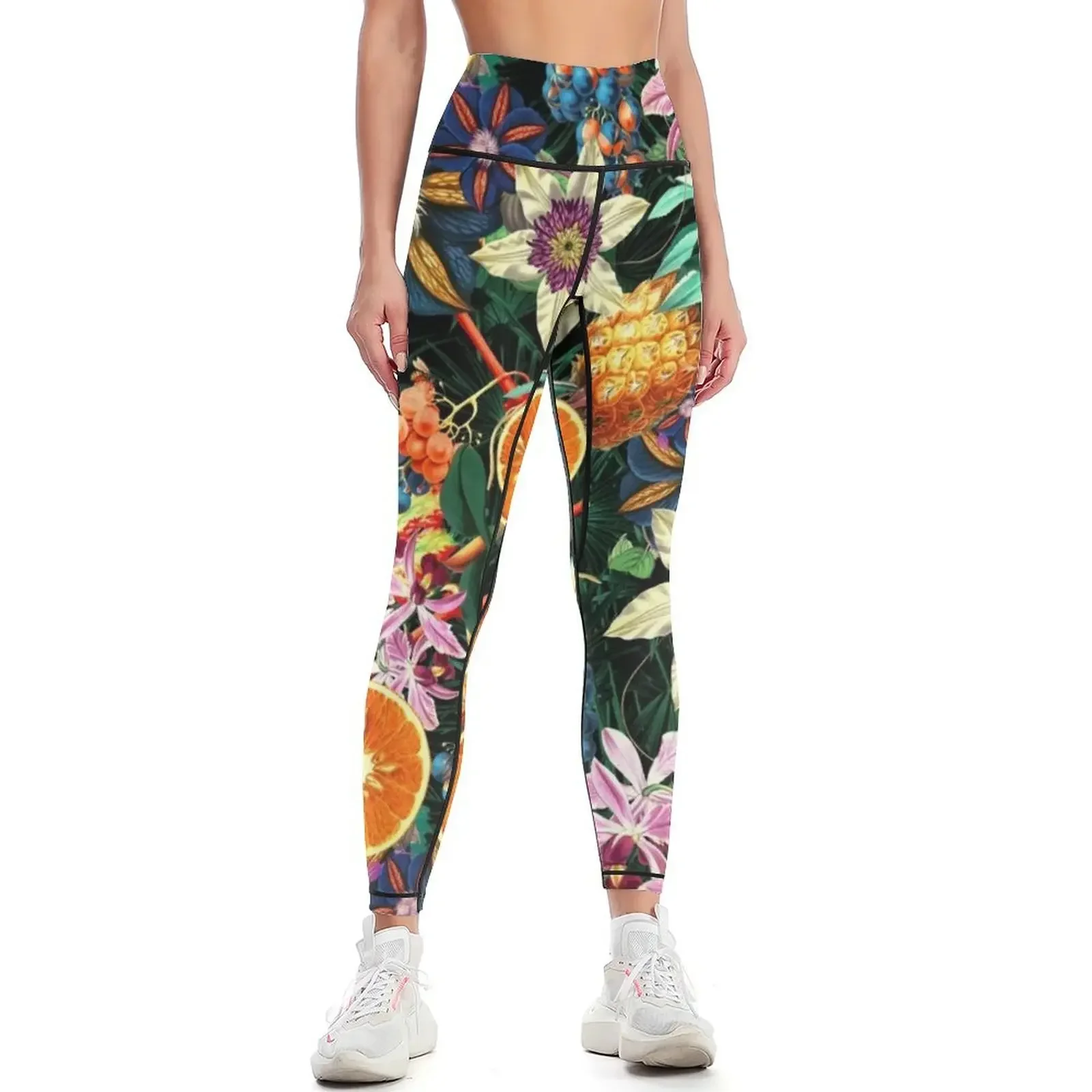 

Tropical Orange Garden Leggings gym top push up legging Sports pants woman Leginsy push up Womens Leggings