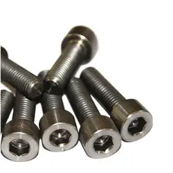 DIN912 GR2 Pure Titanium Hexagon Socket Cap Screws M5x8-M5x70 Cylinder Head Hex Socket Screws Alloy M5x8/10/12/15-70