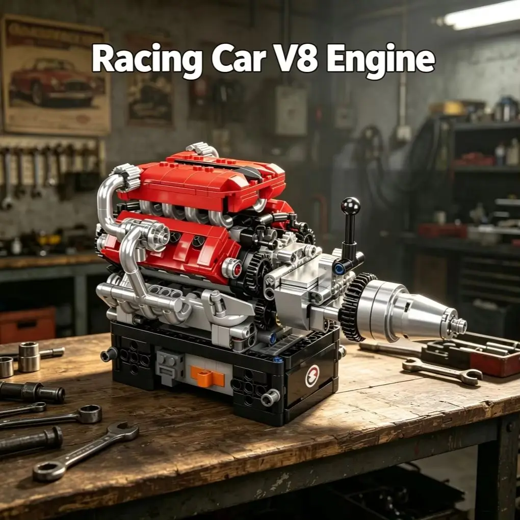 モールドキング-10204-レーシングカー-v8エンジン-テクニカルビルディングブロックセット-組み立てモデル-おもちゃ-大人-子供-クリスマスギフト