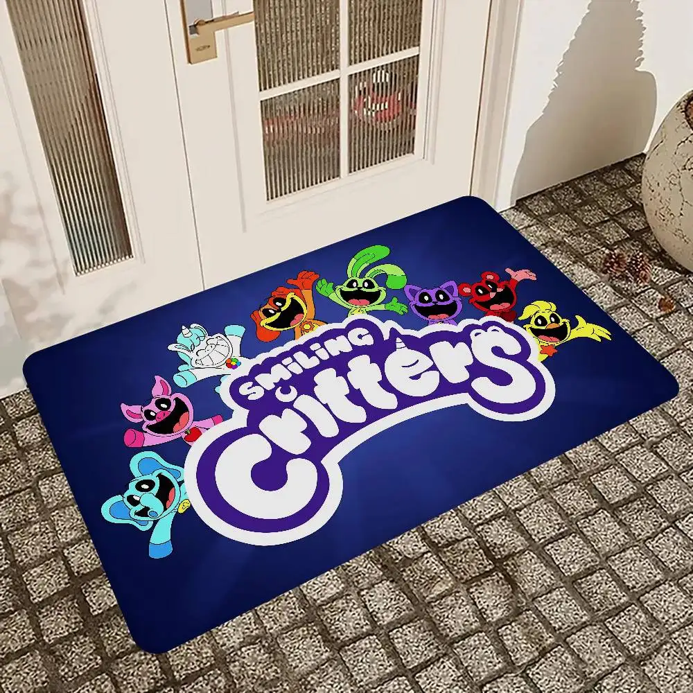 Cartoon S-Smiling C-Critters Door Mat Washable Non-Slip Living Room Sofa Chairs Area Mat Kitchen Doormat Area Rug
