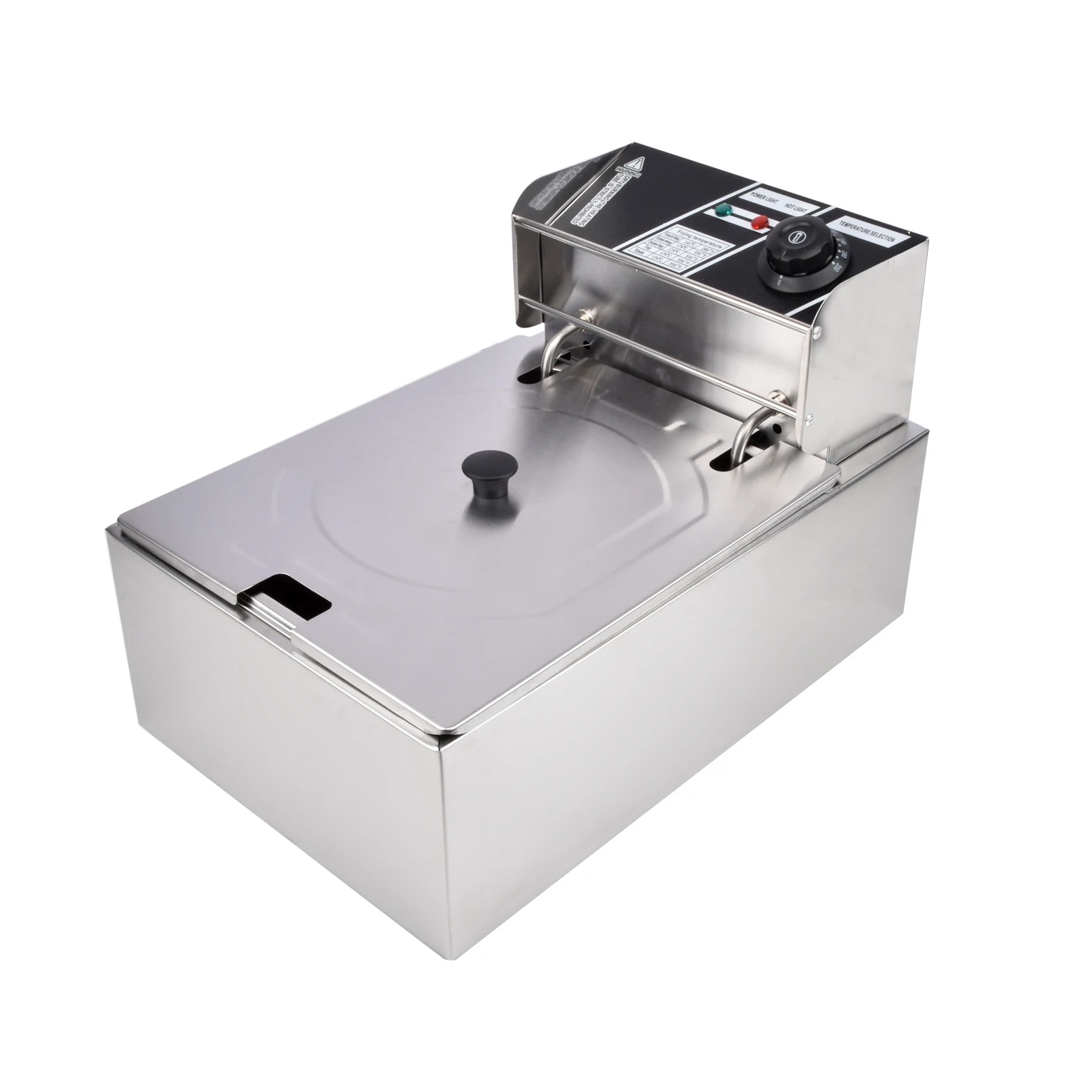 [Electric Deep Fryer] Little Deep Fryer, 2.64Gal Countertop Stainless Steel Adjustable Temperature Electric Fryer Machine, Can Fry Any Food, A Time Saver When Having a Big Get-Together