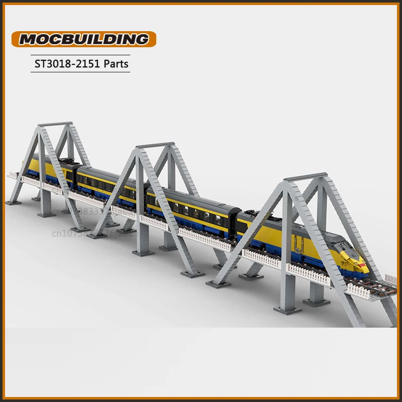 MOC Triangle Single Way Bridge Building Blocks City Train Technology Bricks DIY Assembly Model Display Toys Set Xmas Gifts